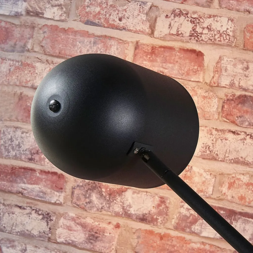 Lindby Gulvlamper|Gulvlamper>Morik gulvlampe, 1 lyskilde, sort/guld, metal