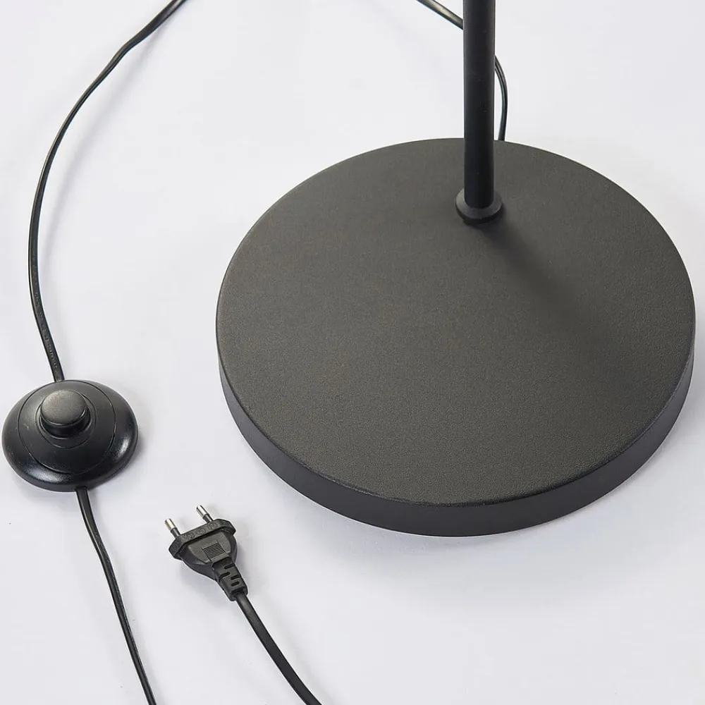 Lindby Gulvlamper|Gulvlamper>Morik gulvlampe, 1 lyskilde, sort/guld, metal