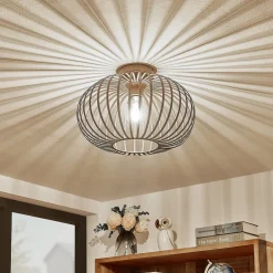 Nahele loftlampe, brun, metal, Ø 40 cm, E27^Lindby