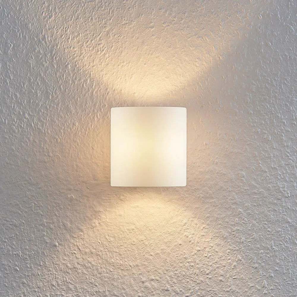 Lindby Nanda væglampe i glas, rund