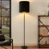 Lindby Gang|Pendellamper>Nymar gulvlampe, tekstil, sort-guld