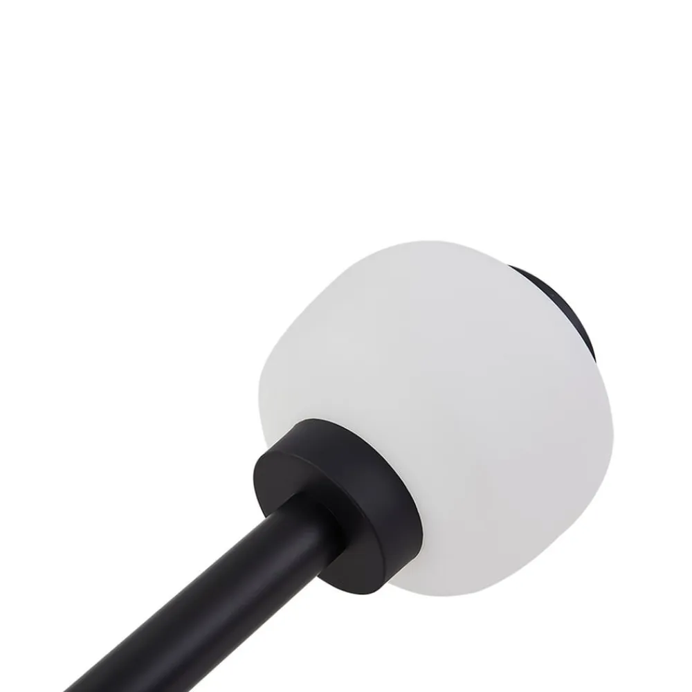 Lindby Terrassebelysning>Orfeas sokkellampe, sort/hvid, aluminium, Ø 24 cm