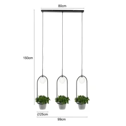 Lindby Orna hængelampe, 3 lyskilder, blomsterampel