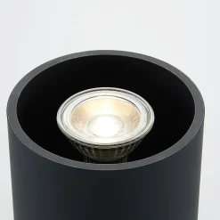 Parvin aluminium downlight, rund, sort^Lindby Clearance