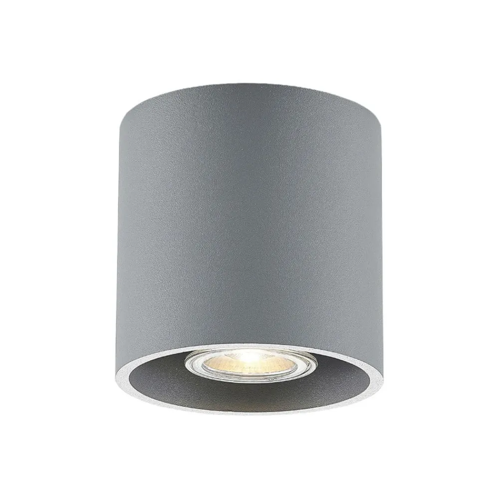 Lindby Loftlamper>Parvin aluminium downlight, rund, grå