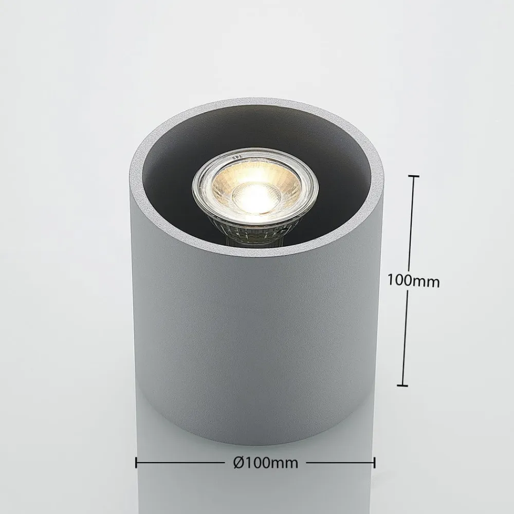 Lindby Loftlamper>Parvin aluminium downlight, rund, grå