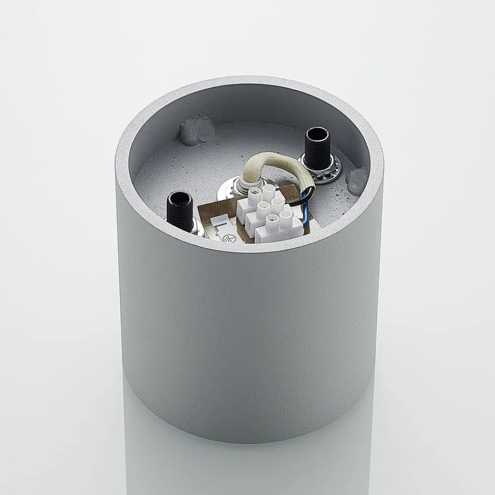 Lindby Loftlamper>Parvin aluminium downlight, rund, grå