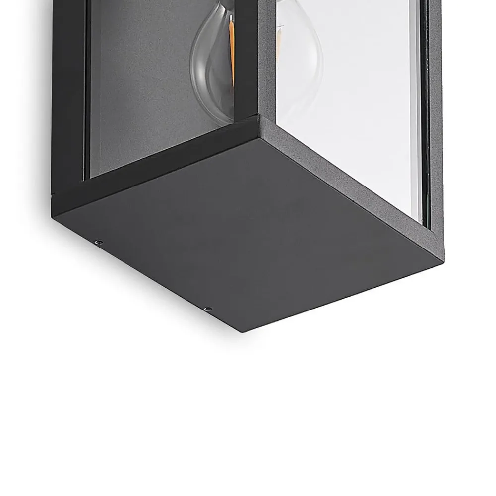 Lindby Peldar udendørs væglampe, klar, 2 lyskilder, 38 cm, metal