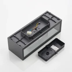 Lindby Peldar udendørs væglampe, klar, 2 lyskilder, 38 cm, metal