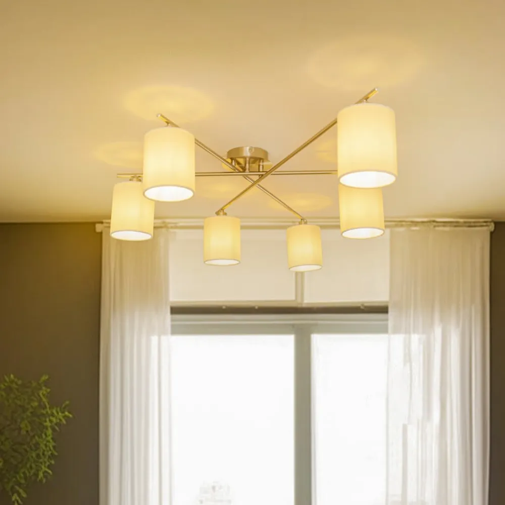 Lindby Loftlamper>Pellinora loftlampe, nikkelfarve/hvid