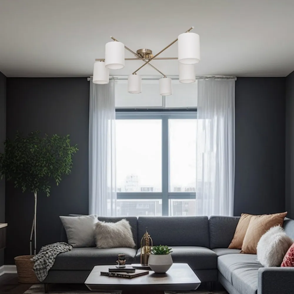 Lindby Loftlamper>Pellinora loftlampe, nikkelfarve/hvid