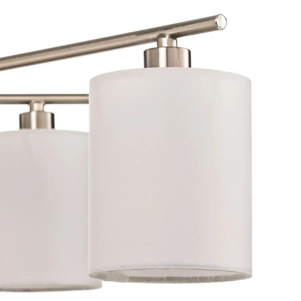 Lindby Loftlamper>Pellinora loftlampe, nikkelfarve/hvid