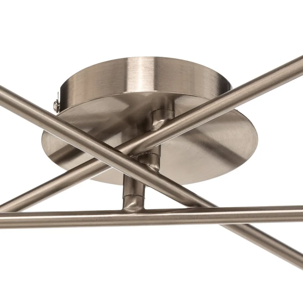 Lindby Loftlamper>Pellinora loftlampe, nikkelfarve/hvid