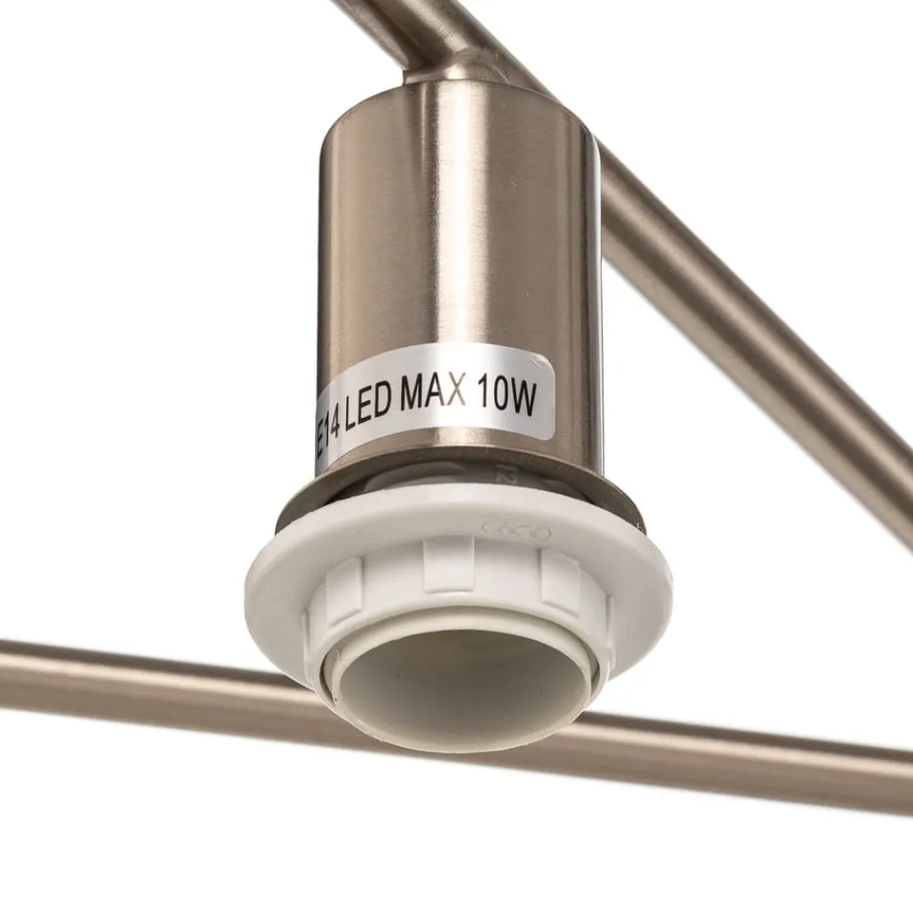 Lindby Loftlamper>Pellinora loftlampe, nikkelfarve/hvid