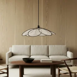 pendel Astraia, natur/sort, hør, Ø 80 cm^Lindby Best