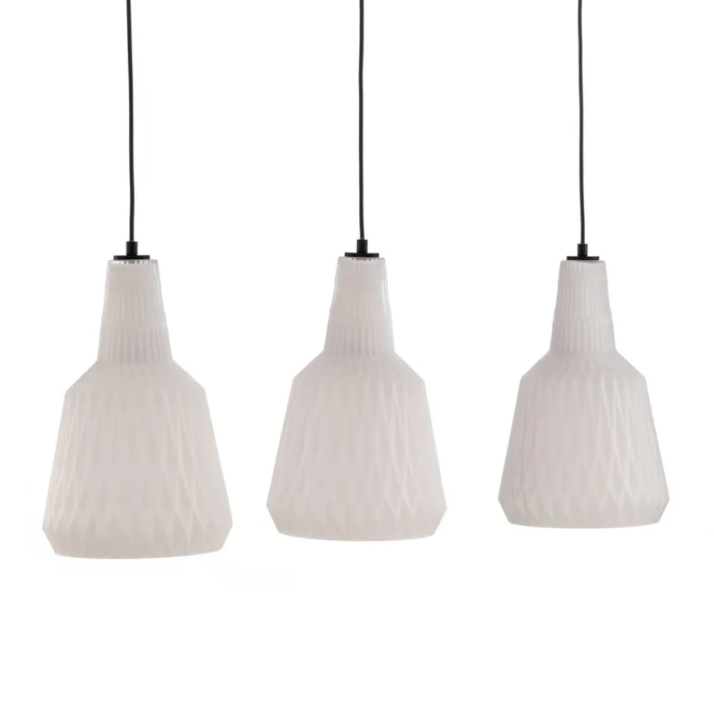 Lindby Pendellamper>pendel Belarion, opal, 3-lys, glas, Ø 23 cm