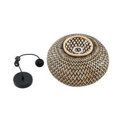 pendel Nerys, 1-lys, sort, bambus, Ø 38 cm^Lindby Sale