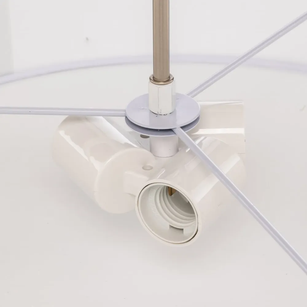 Lindby Pendellamper|Pendellamper>pendel Sebatin, Ø 50 cm, hvid, stof, E27