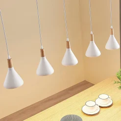 Lindby pendellampe Arina, 100 cm, hvid, 5 lyskilder, E14