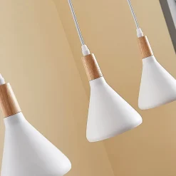 Lindby pendellampe Arina, 100 cm, hvid, 5 lyskilder, E14