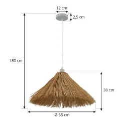pendellampe Borys, Ø 55 cm, søgræs, E27^Lindby Clearance