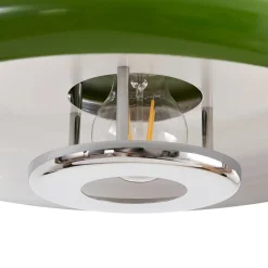 pendellampe Branford, retro, Ø 35 cm, grøn, metal^Lindby Discount