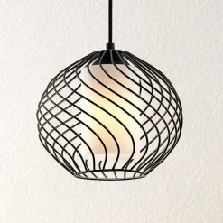 Lindby pendellampe Cedrice, 1 lyskilde, sort, metal, E27