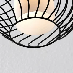 Lindby pendellampe Cedrice, 1 lyskilde, sort, metal, E27