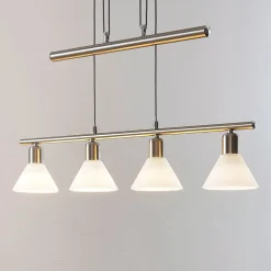 Lindby pendellampe Delira, 4 lyskilder nikkel, højdejusterbar
