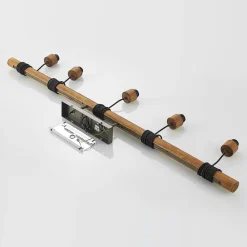 Lindby pendellampe Durbis, 149 cm, sort, 5 lyskilder, træ