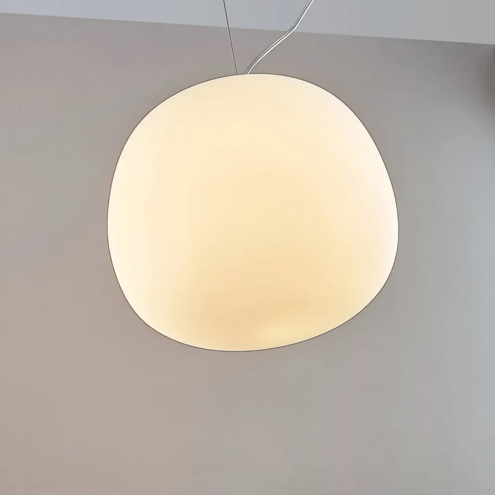 Lindby Pendellamper|Pendellamper>pendellampe Ginevra, Ø 38 cm, hvid, glas, E27