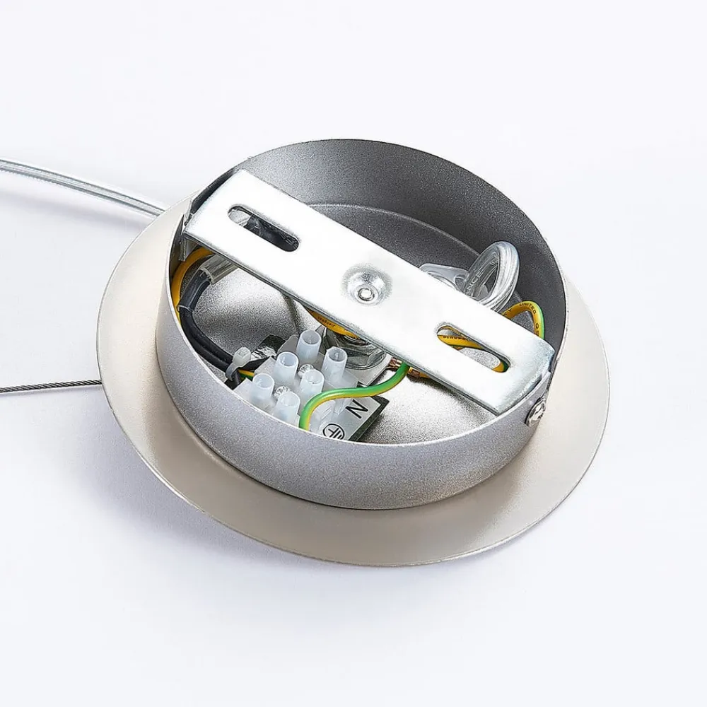 Lindby Pendellamper|Pendellamper>pendellampe Ginevra, Ø 38 cm, hvid, glas, E27