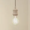 Lindby Pendellamper|Pendellamper>pendellampe Hattie, beige, Ø 5 cm, metal E27