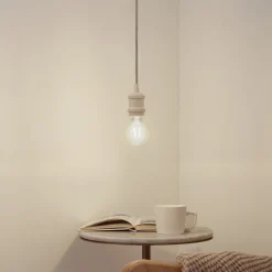 Lindby Pendellamper|Pendellamper>pendellampe Hattie, beige, Ø 5 cm, metal E27