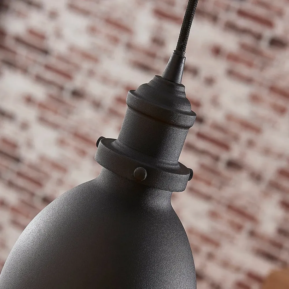 Lindby pendellampe Jasminka, sort/guld, metal, 1 lyskilde.