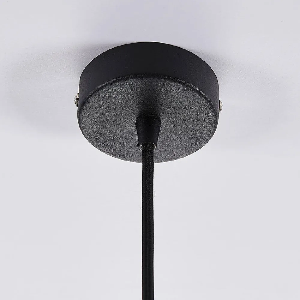 Lindby pendellampe Jasminka, sort/guld, metal, 1 lyskilde.