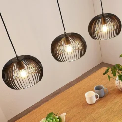 Lindby Pendellamper|Pendellamper>pendellampe Jusra, sort, metal, 3 lyskilder, 99 cm