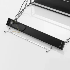 Lindby pendellampe Kirista, 5 lyskilder, sort, træ, 100 cm