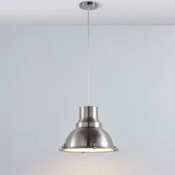 pendellampe Letty, Ø 39 cm, nikkelfarvet, metal, E27^Lindby Clearance