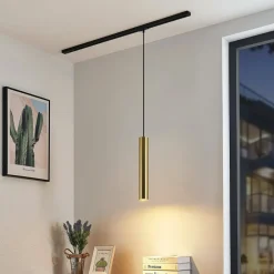 Lindby pendellampe Linaro, 40 cm, guld, 1-faset, GU10