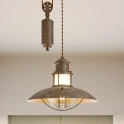 Lindby Gang|Pendellamper>pendellampe Louisanne, justerbar, brun, Ø 35 cm