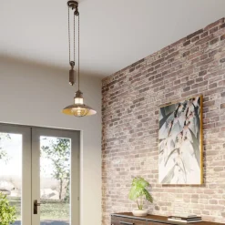 Lindby Gang|Pendellamper>pendellampe Louisanne, justerbar, brun, Ø 35 cm