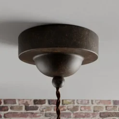 pendellampe Louisanne, brun, metal, Ø 35 cm^Lindby Online