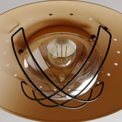 pendellampe Louisanne, brun, metal, Ø 35 cm^Lindby Online