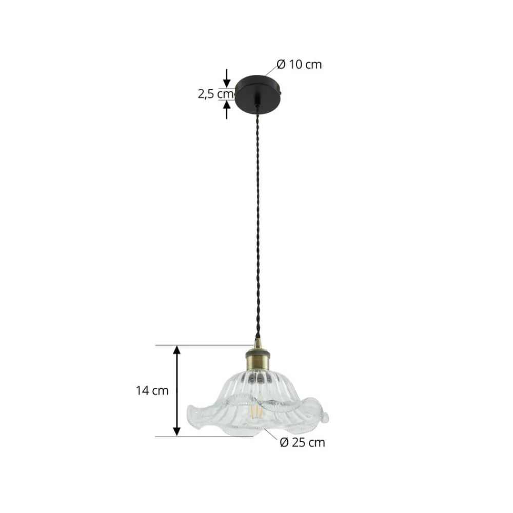 Lindby Pendellamper|Pendellamper>pendellampe Ludowika, transparent, glas, Ø25cm, E27