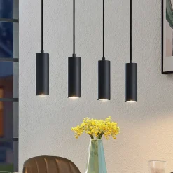 Lindby pendellampe Maniva. 60 cm, 4 lyskilder, sort, GU10