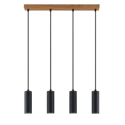 Lindby pendellampe Maniva. 60 cm, 4 lyskilder, sort, GU10