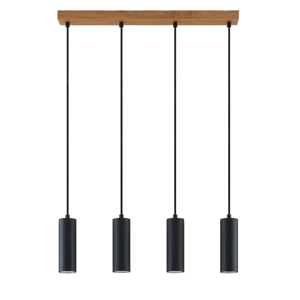 Lindby pendellampe Maniva. 60 cm, 4 lyskilder, sort, GU10