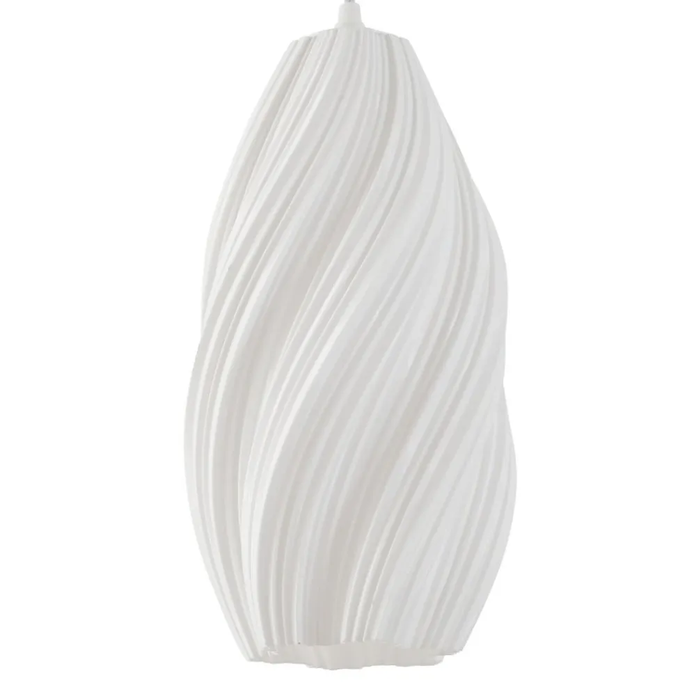 Lindby pendellampe Nuvia, Ø 15,5 cm, hvid, 3D-print