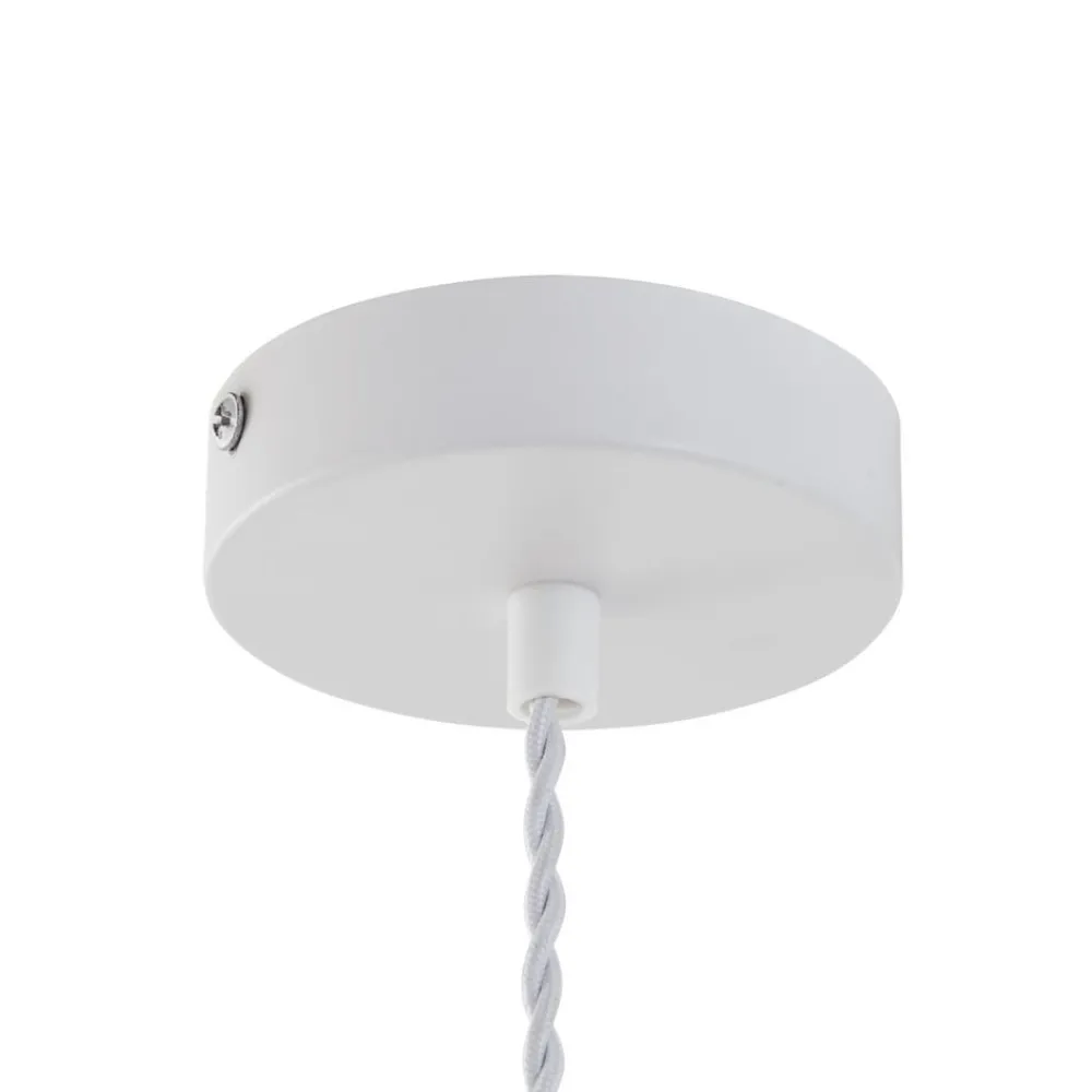 Lindby pendellampe Nuvia, Ø 15,5 cm, hvid, 3D-print